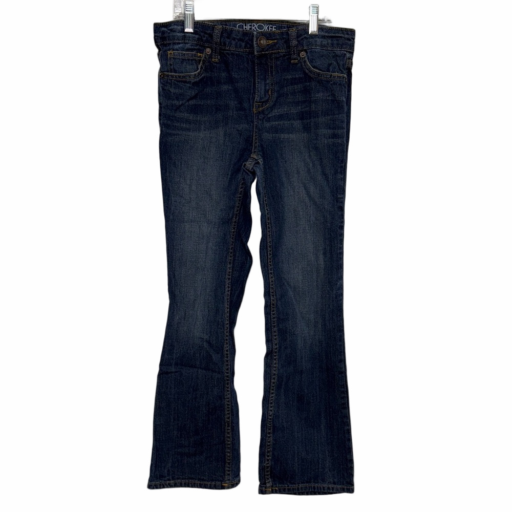 Cherokee Girls 12 Dark Blue Boot Cut Stretch Denim Jeans